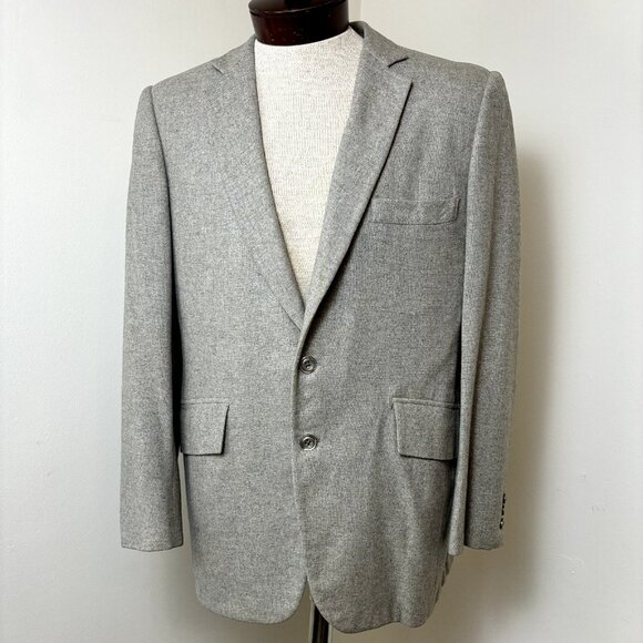 American Craftsmen‎ 42 Sport Coat Gray Pure Cashmere Blazer Suit Jacket USA VTG - Picture 1 of 15